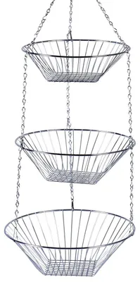 Immagine prodotto di ZELLER PRESENT Korb zum Hängen ch3 Körbe 72 cm Ø25,5 cm silber 110820 4003368273259