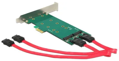 Productafbeelding van Delock PCI Express kaart > 2 x interne M.2-opslagcontroller - M.2 kaart / SATA 6Gb/s - Low-Profile - PCIe x1