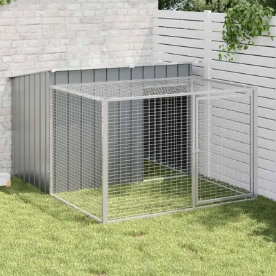 Obrázok produktu pre Psia búda s výbehom Antracit 153x194x110cm Pozinkovaná oceľ