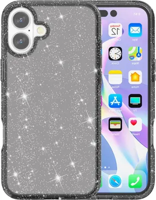 Produktbild von iPhone 17 Hülle - Coverup Glitzer TPU Back Cover - Schwarz