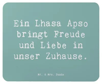 Produktbild von Mr. & Mrs. Panda Mauspad Spruch Lhasa Apso Freude - Meeresbrise - Geschenk, pc mausunterlage, verspielt, laptop mousepad, Mouse Pad, Begleiter, Charme, mousematte, Hund