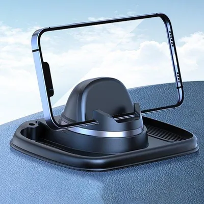 Produktbild von Ibenzoa® Universelle 360° drehbare Handyhalterung mit Antirutschmatte für Auto & glatte Flächen – passend für 4–7 Zoll (iPhone, Samsung, Xiaomi, Huawei)