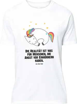 Produktbild von Mr. & Mrs. Panda Größe XL T-Shirt Einhorn Nacht - Weiß - Geschenk, Menschen, Traum, Shirt, Unicorn, Tshirt, mit Spruch, Freundin, Einhörner