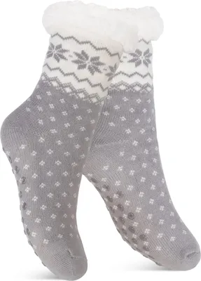 Produktbild von Footstar Damen und Herren Winter Haussocken (1 Paar) Kuschelsocken - Grau 39-42