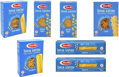Produktbild von Barilla Senza Glutine Sortiment 1 x Fusilli- 2 x Ditalini Rigati 1 x Penne Rigate 1x Tortiglioni 2x Spaghetti je 400g = 2800g