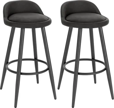 Obrázok produktu pre Barová stolička Bolt Edge Antraciet - Umelá koža - Ergonomická - Výška sedadla 69-70 cm - Sada 2 ks - Kuchyňa a bar