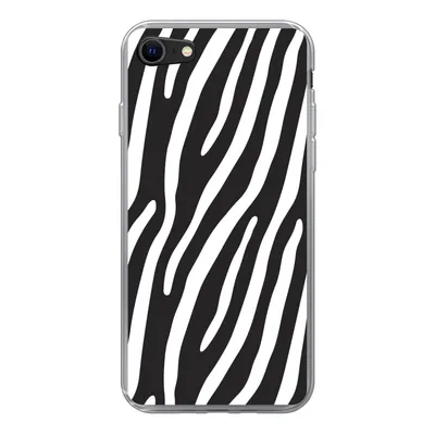 Produktbild von MuchoWow® Handyhülle Schutzhülle Hülle für iPhone 7 Tiere - Zebradruck - Schwarz Silikon Softcase Handy Hülle - Kartenhalter