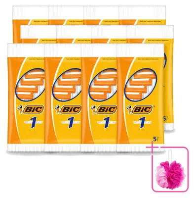 Productafbeelding van 12 x BIC 1 klassieke wegwerpbrijscheermessen met enkelvoudig scheermes - voordeelpakket - 12 stuks