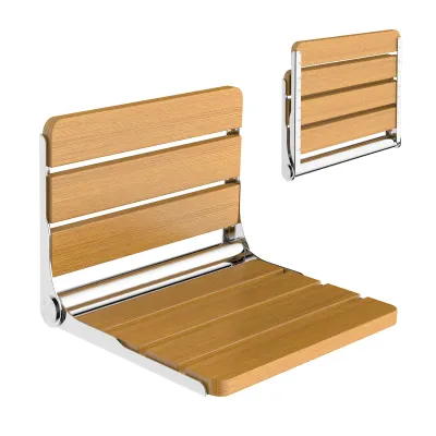 Produktbild von HEUFFE Duschsitz Klappbar Wandmontage, Duschklappsitz Klappsitz Dusche bis 200kg Badestuhl Duschhocker-Badhocker Hocker Duschstuhl für Senioren, Holz