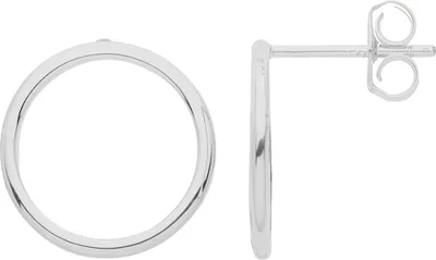 Image de Boucles d'Oreilles Créoles Femme Plaqué Rhodium Argent fin 925 - 14mm*14mm; TRS30991