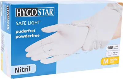 Produktbild von Hygostar Safe Light Nitrilhandschuhe Weiß | 100 Stück : XS Größe: XS
