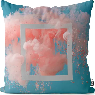 Produktbild von VOID Farbexplosion Rosa Türkis Kissenbezug Kissenhülle Sofakissen Kissen Deko Outdoor-Kissen Dekokissen