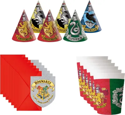 Produktbild von 18-tlg. Harry Potter Hogwarts Houses Party Set für Kindergeburtstag