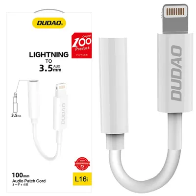 Produktbild von DUDAO Adapter USB Lightning - Klinke 3.5mm Bialy _20200226113316 0.1 m Wei