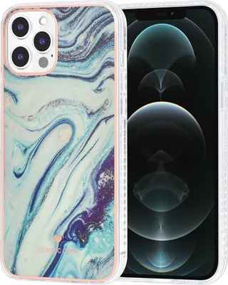 Produktbild von UNIQ Classic Case iPhone 12 Pro Max TPU Back Cover - Marble Aquamarine