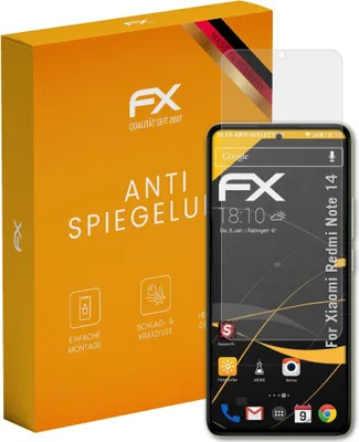Produktbild von atFoliX FX-Antireflex 3x Schutzfolie kompatibel mit Xiaomi Redmi Note 14 Displayfolie