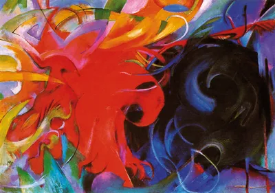 Obrázok produktu pre Franz Marc Art Print Obraz - Bojové formy I (21 x 30 cm)