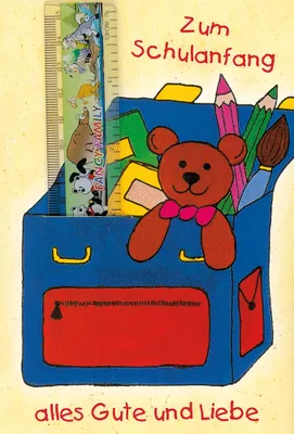 Produktbild von Schulanfang - Collage - Glückwunschkarte im Format 11,5 x 17 cm mit