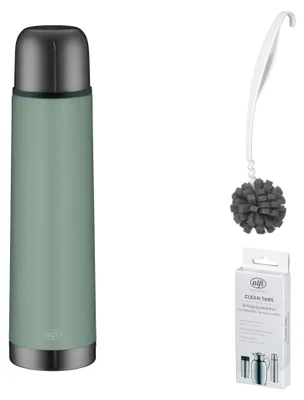 Zdjęcie produktu dla alfi ISOTHERM ECO DV Trinkflasche – Vorteilsset mit Reinigungsbürste CLEAN FIX 30 cm + CLEAN TABS (20 Stück)