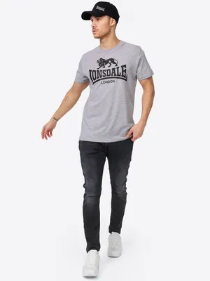 Produktbild von Lonsdale Herren T-Shirt normale Passform LOGO, Grau, 5XL