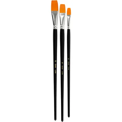 Produktbild von Creativ Company Pinsel Set flach Gold Line Acryl 3 Stück großes Format