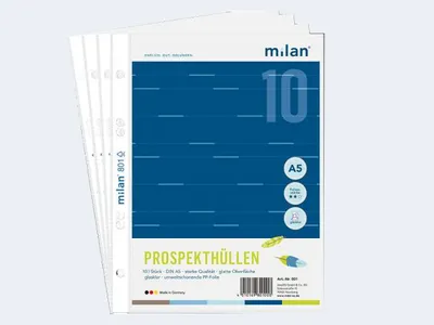 Produktbild von Milan 100 Prospekthüllen A5 60µ Milan 801