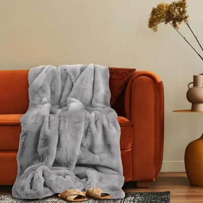 Produktbild von Deko Wohnzimmer Decke Kuscheldecke Tagesdecke Sofadecke Waschbar Flauschig Weich 150x200cm Grau