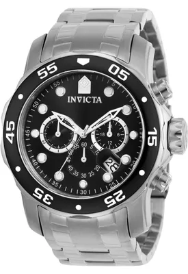 Obrázek produktu pro Invicta Pro Diver - SCUBA 0069 Pánské Hodinky - Quartz Hnutí - Nerezová Ocel s Černým Ciferníkem - 48 mm