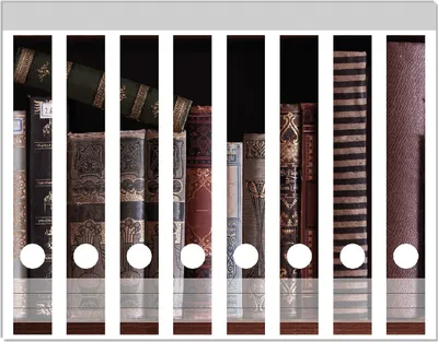 Produktbild von Wallario Ordnerrücken Sticker, selbstklebend für schmale Ordner, 8 Stück, Motiv Bücherregal mit alten Büchern