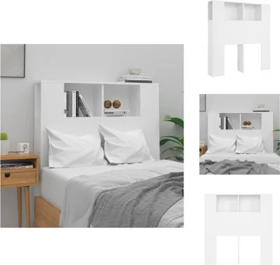 Produktbild von vidaXL Kopfteil mit Ablagen Weiß 100x18,5x104,5 cm -  Kopf- & Fußenden