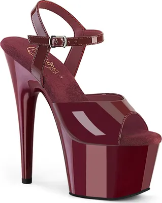 Produktbild von ADORE-709 Pleaser vegane Damen High-Heels Riemchen Plateausandaletten burgund Lack