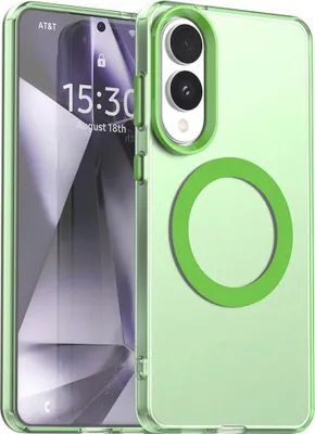Produktbild von MagSafe Hülle für Samsung Galaxy S25 Edge - Phonesta HardFrost Semi-Transparent Back Cover - Matt Grün