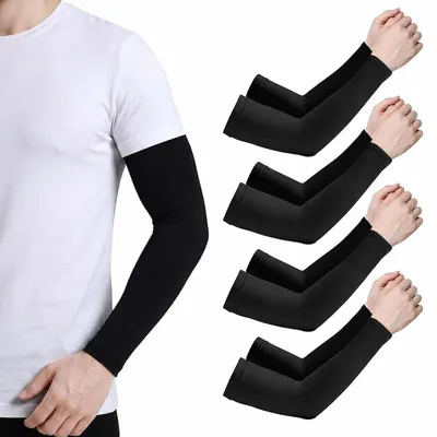 Produktbild von Arm Sleeve UV-Schutz Kühlende Armstulpen 4 Paar Schwarz
