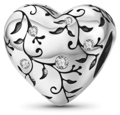 Produktbild von Gnoce Charm Ornament Herz FLC096 Silber