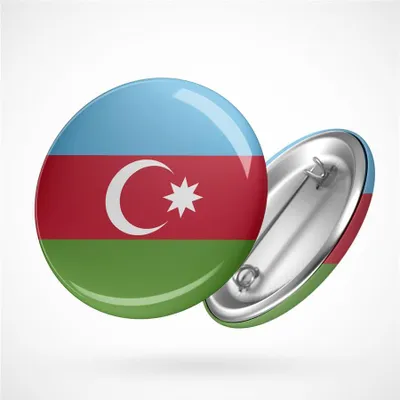 Produktbild von Huuraa Button Azerbaijan Aserbaidschan Geschenk Ansteck Pin Größe 59mm Azerbaijan Aserbaidschan Präsent