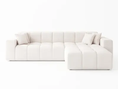 Produktbild von GrainGold Ecksofa L-Form Loopo Rechts- Moderne Ecksofa, Wohnzimmer Sofa - Eckcouch Creme (Komodo 10)