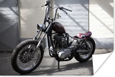 Produktbild von MuchoWow® Poster Ein altmodisches Chopper-Motorrad 90x60 cm - Schlafzimmer