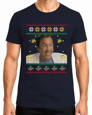 Immagine prodotto di Maglione natalizio "brutto" a tema Babbo Natale, divertente, per uomo, maglietta, colore blu navy, taglia L