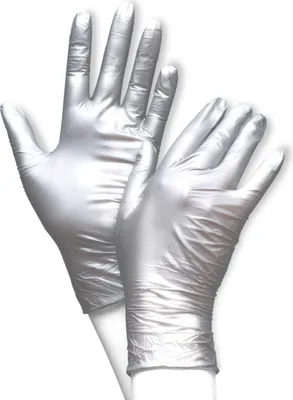 Produktbild von Einweghandschuhe Fancy Silver - Gr. L - 100 Nitrilhandschuhe silber glänzend