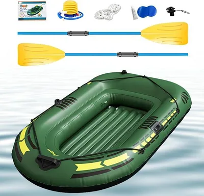 Imagen del producto de Kayak inflable para adultos: Bote de rafting fabricado en PVC con capacidad para