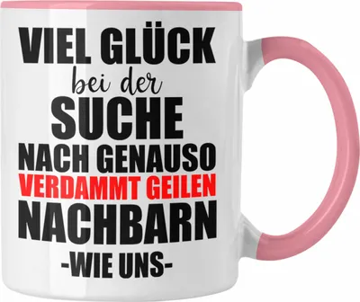 Produktbild von Trendation - Trendation - Nachbarn Abschied Geschenk Tasse Abschiedsgeschenk Nachbarin Nachbar Bester Nachbar (Rosa)