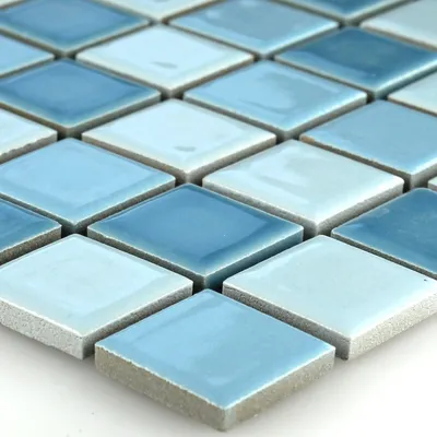 Produktbild von Keramik Mosaikfliesen Bodaway Blau Mix 25x25x5mm