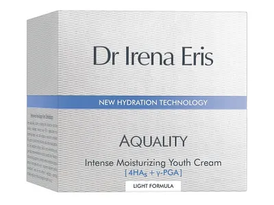 Zdjęcie produktu dla Dr Irena Eris Aquality Intense Moisturizing Youth Cream, Kobiety, 50 ml, Krem, Skóra uniwersalna, Dzień i Noc, Przeciwstarzeniowy, Krem przeciwzmarszczkowy, Ujędrniający, Nawilżający, Wygładzający