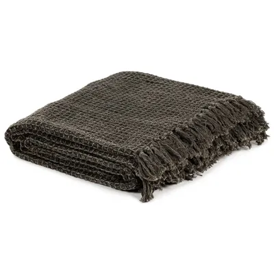 Immagine prodotto di vidaXL Lancio in cotone 160x210 cm antracite/marrone