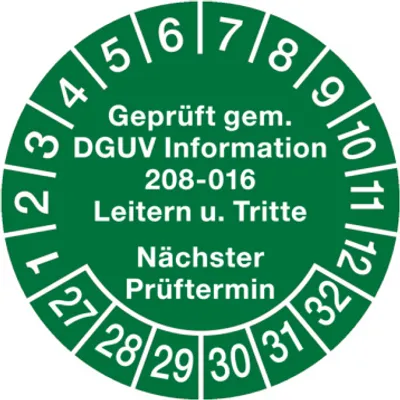 Produktbild von Dreifke® Aufkleber Prüfplakette, DGUV Information 208-016 Nächster Prüftermin...