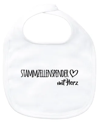 Produktbild von Huuraa Baby Lätzchen Stammzellenspender mit Herz White Klettverschluss  Baumwolle Latz Geschenkidee