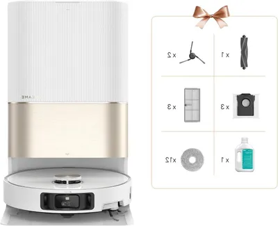 Imagen del producto de Aspiradora robot - Aspiradora robot con función de fregado - Robot de limpieza - Robot fregador - Depósito de polvo de autovaciado