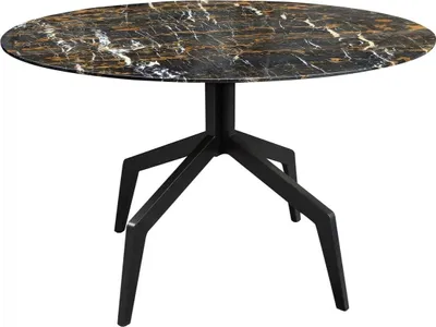 Produktbild von Casa Padrino Luxus Esstisch Schwarz 120 x H. 76 cm - Esszimmermöbel
