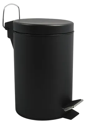 Image de Poubelle en acier inoxydable pour cosmétiques, 3 litres, noire