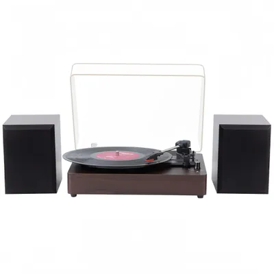 Produktbild von Retro Plattenspieler - Vinylspieler - Bluetooth Stereo - Eingebaute Lautsprecher - 33/45/78 U/Min - Für 18/25/30 cm Schallplatten - Schwarz
